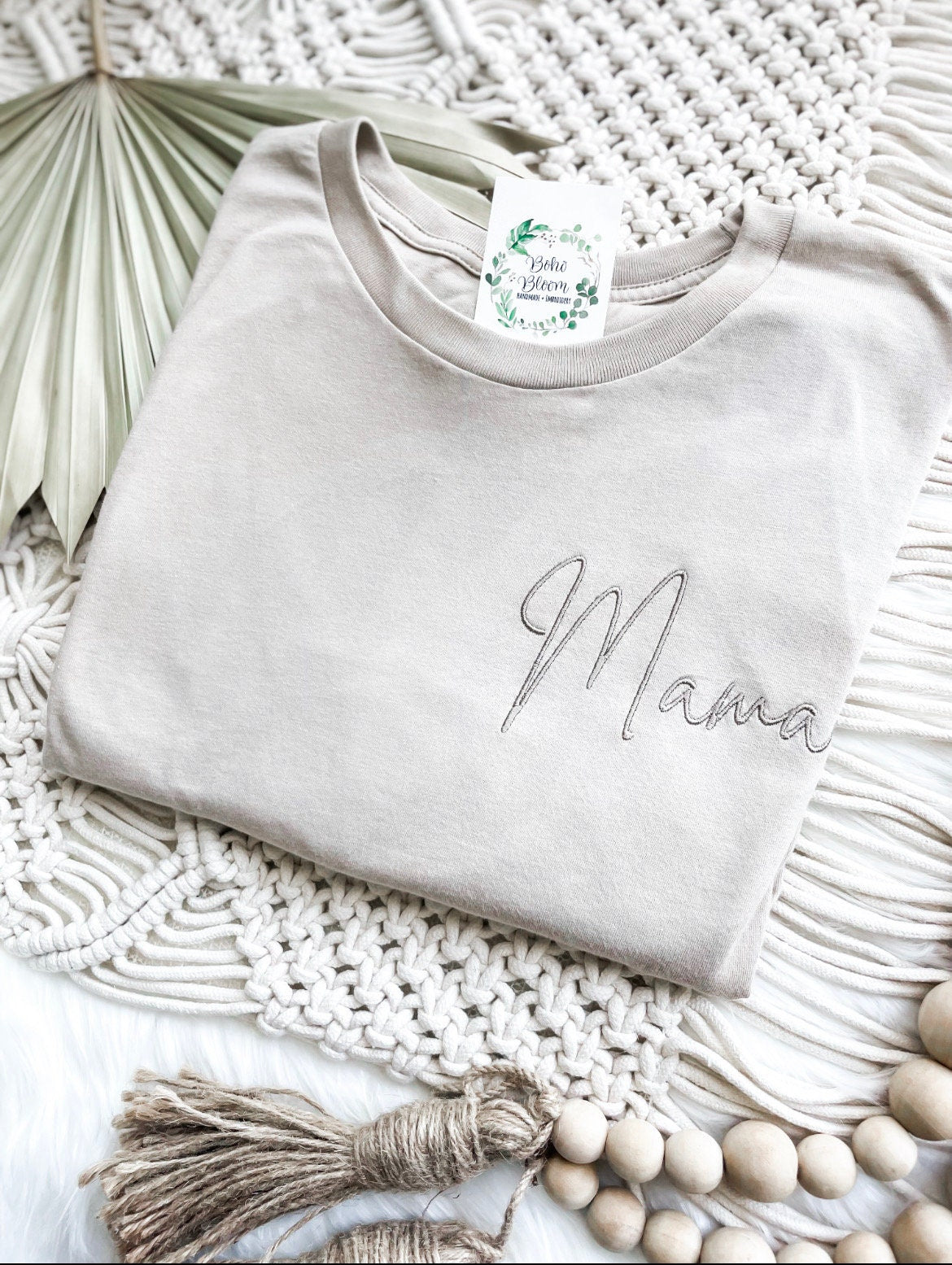 Neutral MAMA T-shirt | Mama Embroidered Tee | | New Mom Gift | Going Home Outfit For Mama | Mama Loungewear
