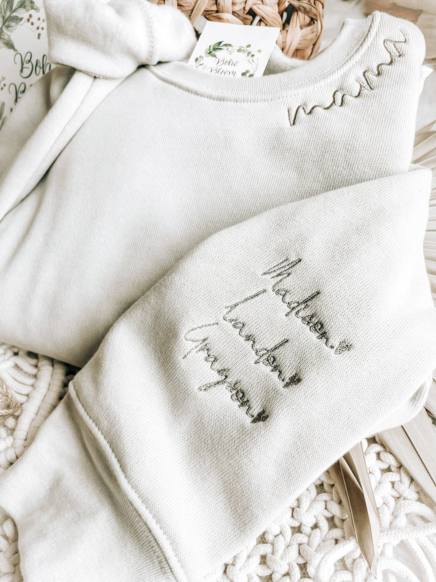 MAMA Sweatshirt With Custom Sleeve Embroidery | Mama Crewneck | Personalized Mom Pullover With Kids Names | New Mom Gift | Pregnancy Reveal