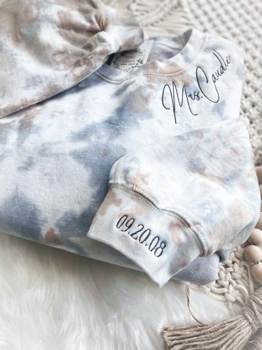 Embroidered Mrs Sweatshirt | Custom Last Name Sweatshirt | Wedding Registry | Bridal Sweatshirt | Bridal Shower Gifts for Bride