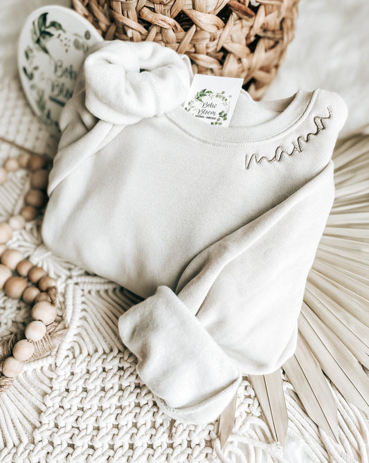 Collar Embroidered Mama Sweatshirt | Mama and Grandmother Sweatshirt | Gifts For Mom | Mother's Day Gifts |