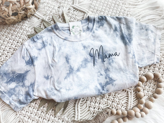 MAMA Tshirt | Mama Embroidered Tee | Tie-Dye Mama Shirt | New Mom Gift | Going Home Outfit For Mama | Mama Loungewear
