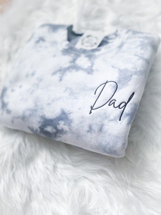 DAD Sweatshirt | Dad Embroidered Sweatshirt | Tie-Dye Dad Sweatshirt | New Dad Gift | Going Home Outfit  |