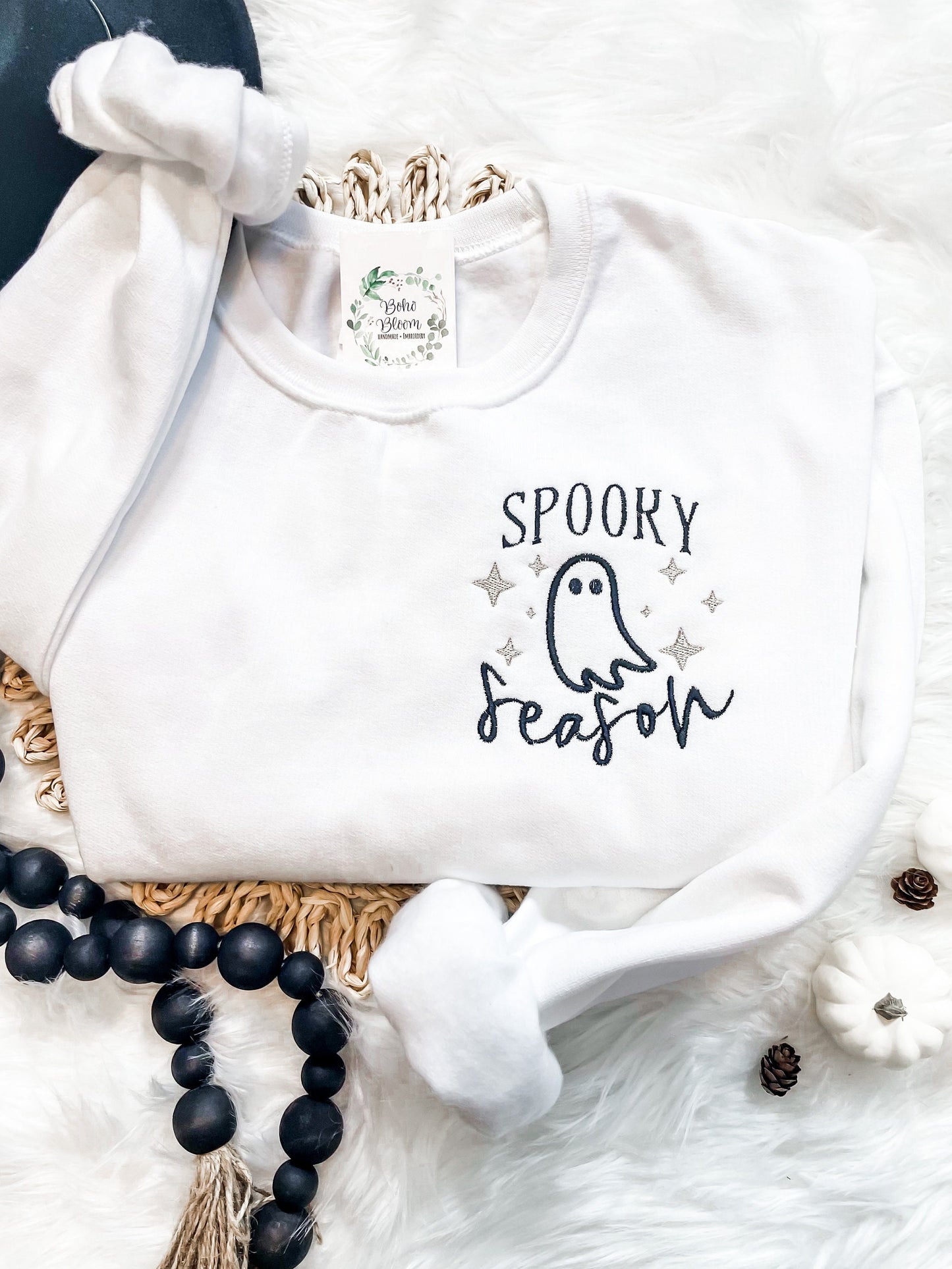 Spooky Season Halloween Sweatshirt | Cute Ghost Crewneck | Soft and cozy Autumn Pullover | Warm and Cozy Fall Sweaters | Halloween Gift