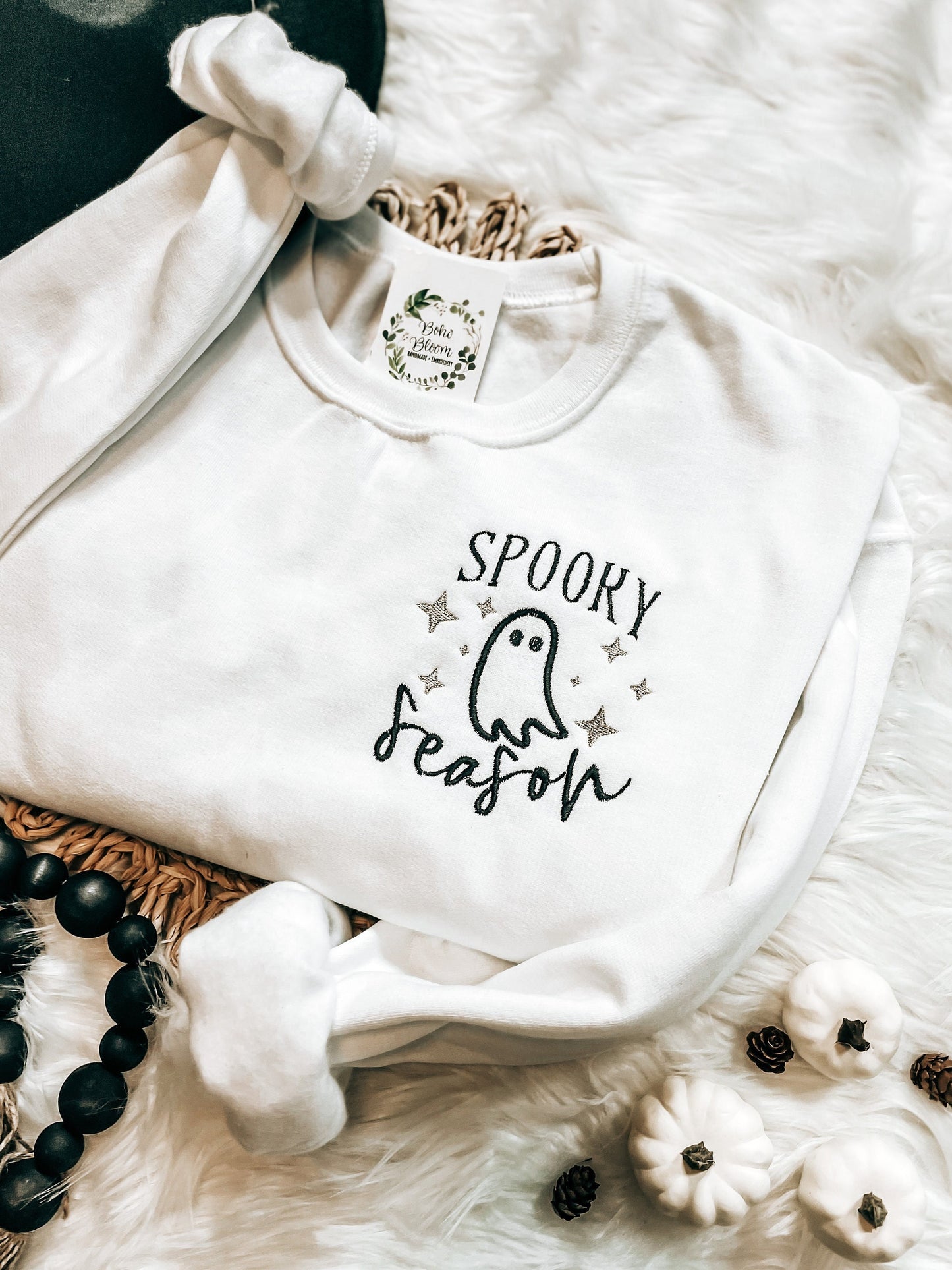 Spooky Season Halloween Sweatshirt | Cute Ghost Crewneck | Soft and cozy Autumn Pullover | Warm and Cozy Fall Sweaters | Halloween Gift