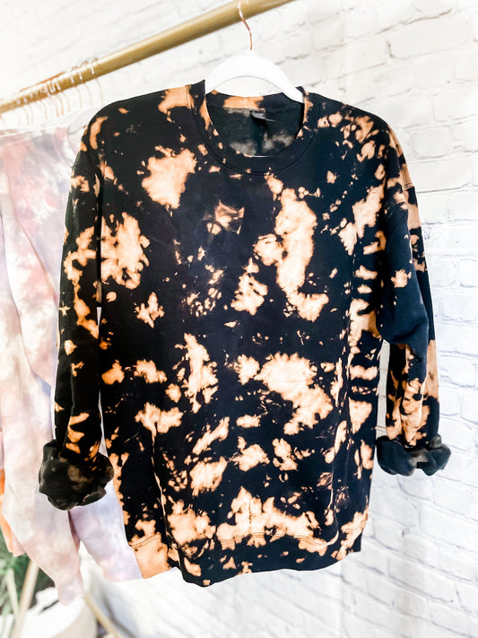 Reverse Tie Dye Bleached Sweatshirt | Bleached Sweatshirt | Tie Dye Shirt | Neutral Tie Dye | Blank Tie Dye | Tie Dye Crewneck